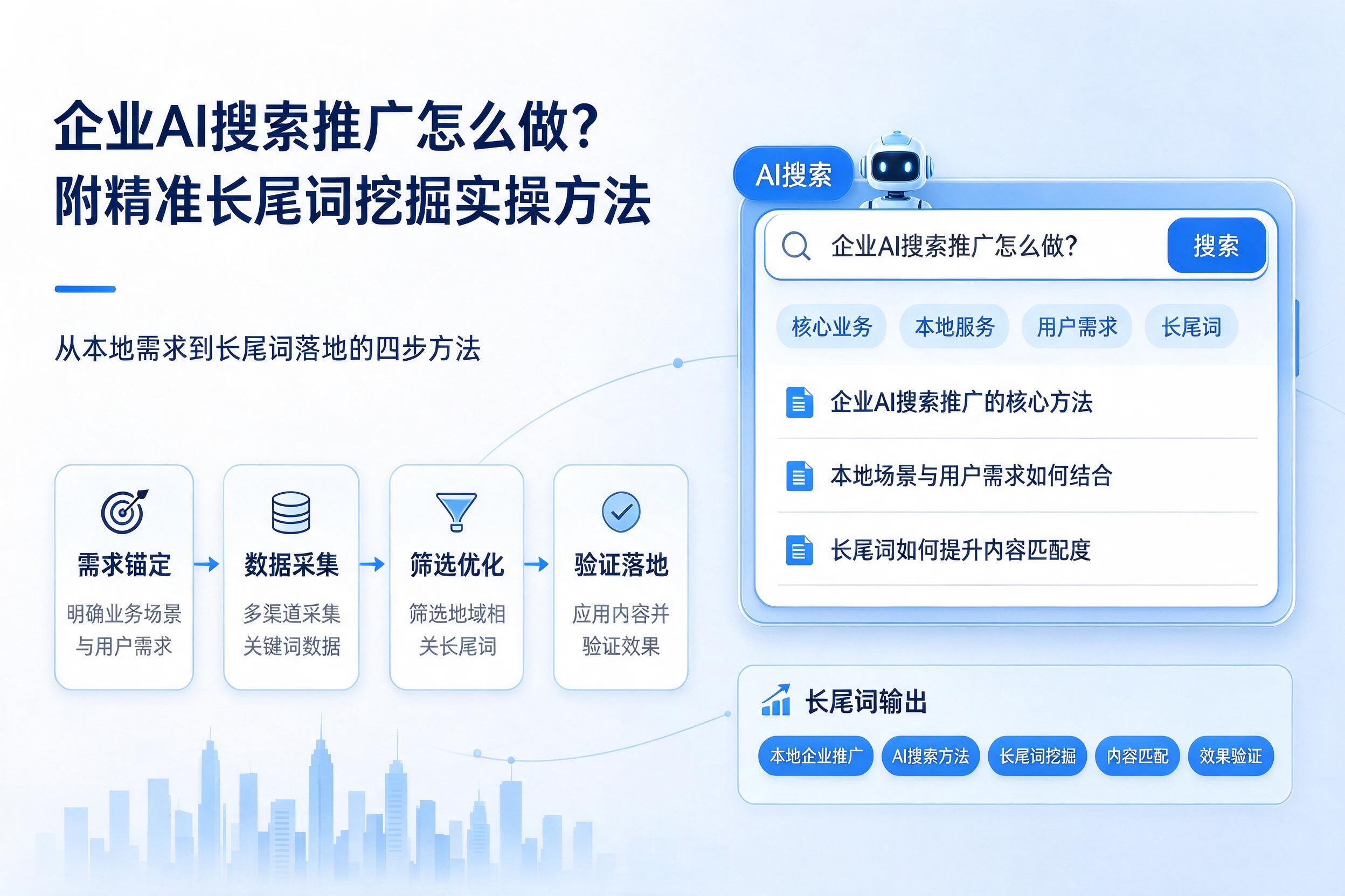 企业AI搜索推广怎么做？附精准长尾词挖掘实操方法